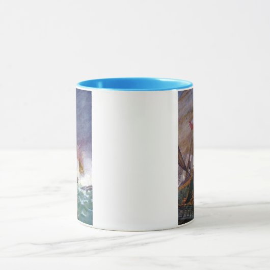 Segelschiffe in einem stürmischen Meer Tasse (Zentrum)