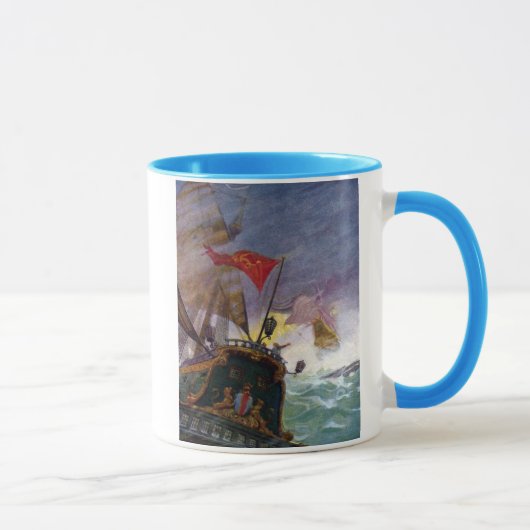 Segelschiffe in einem stürmischen Meer Tasse (Rechts)