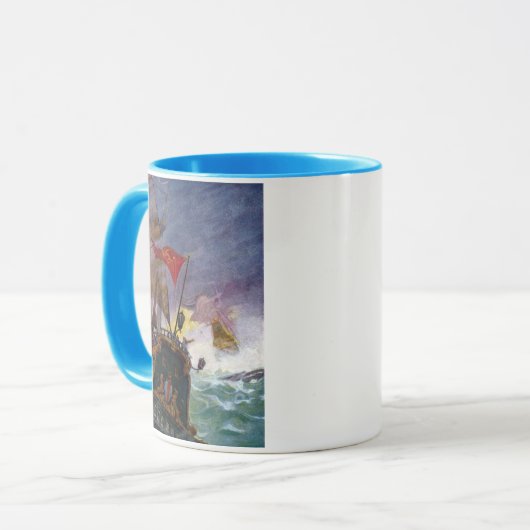 Segelschiffe in einem stürmischen Meer Tasse (Vorderseite Links)