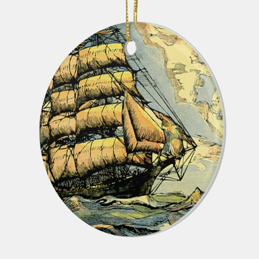 Segelschiffe Keramik Ornament (Links)