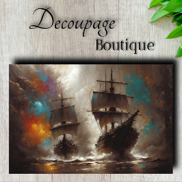 Segelschiffe Storm Decoupage Seidenpapier