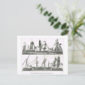 Segelschiffe und Dampfschiffe Postkarte (Stehend Vorderseite)