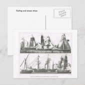 Segelschiffe und Dampfschiffe Postkarte (Vorne/Hinten)