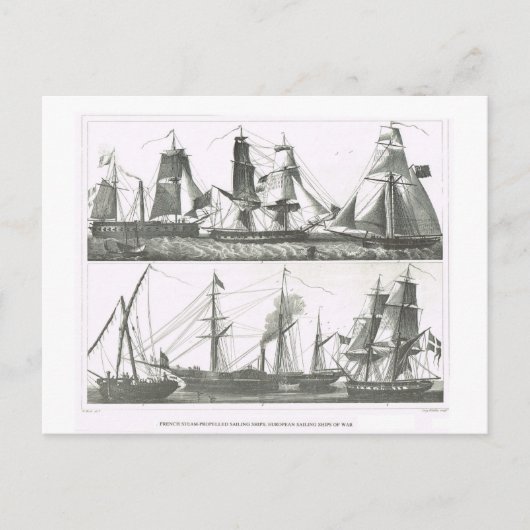 Segelschiffe und Dampfschiffe Postkarte (Vorderseite)