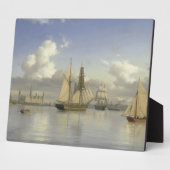 Segelschiffe vor der Burg Kronborg, Schweden, 1880 Fotoplatte (Seite)