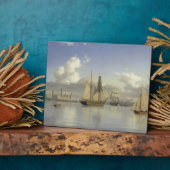 Segelschiffe vor der Burg Kronborg, Schweden, 1880 Fotoplatte (Seite)