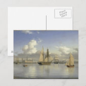 Segelschiffe vor der Burg Kronborg, Schweden, 1880 Postkarte (Vorne/Hinten)