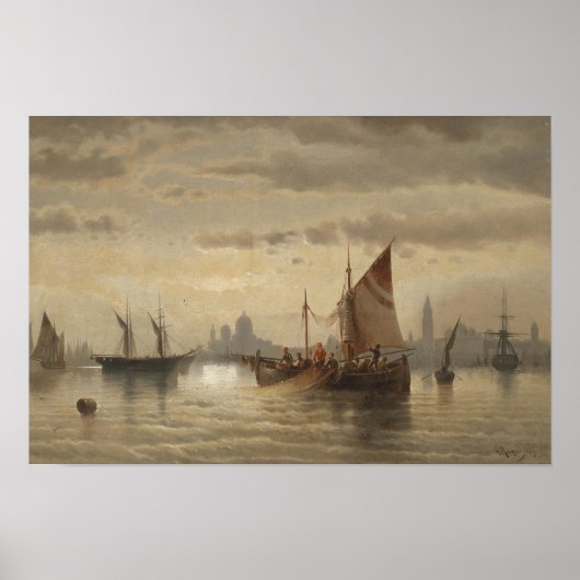 Segelschiffe Vor Venedig Poster (Vorne)