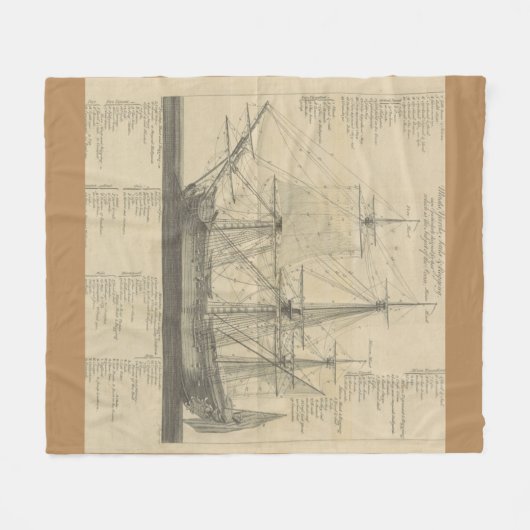 Segelschiffplan Fleecedecke (Vorderseite (Horizontal))