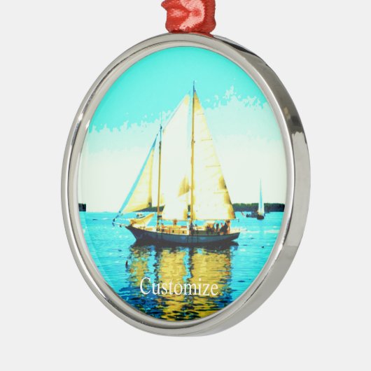 Segelschooner Thunder_Cove Ornament Aus Metall (Links)