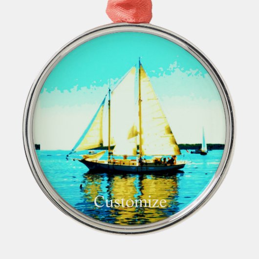 Segelschooner Thunder_Cove Ornament Aus Metall (Vorne)