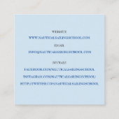 Segelschule/ Segellehrer/Weißsegler Quadratische Visitenkarte (Rückseite)