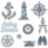 Segelschwärmerei Nautical Aufkleber Set (Vorderseite)