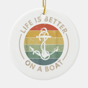 Segelsport Segeln Segelboot Leben ist besser Keramik Ornament