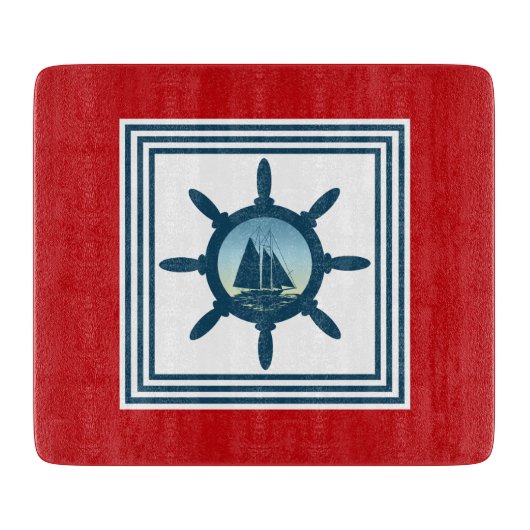 Segelszene Schneidebrett (Vorderseite)