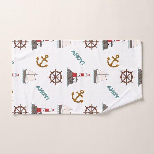 Segeltafel in Weiß Badhandtuch Set (Handtuch)