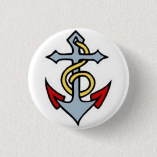 Segeltätowierung - Anker - Knopf Button (Vorderseite)