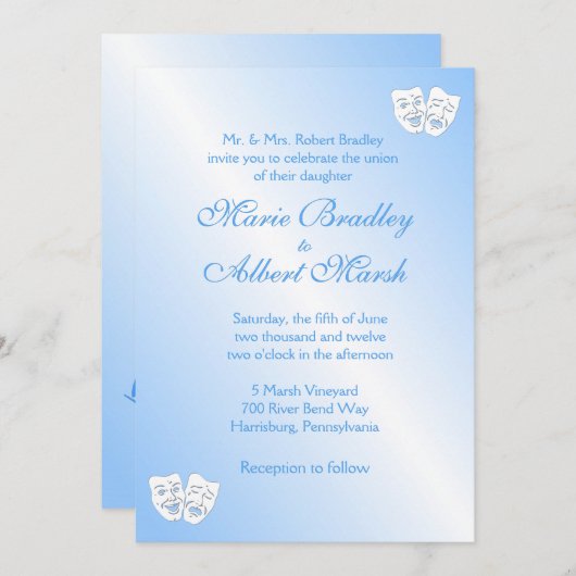 Segeltheater Thema Hochzeit Einladung (Vorne/Hinten)