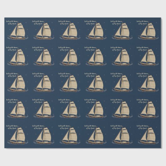 Segeltörn in Blautönen Geschenkpapier (Flach)