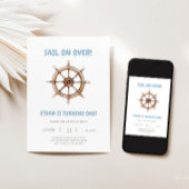 Segeltörn über Nautical Birthday Party Einladung