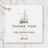 Segeltörn über Sailboat Square Gefallen Vielen Dan Geschenkanhänger (Vorderseite)