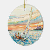 Segeltörnchen Keramik Weihnachtsschmuck (Links)