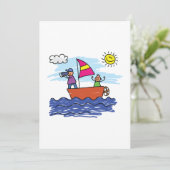 Segeltour Illustration Segelboot Einladung (Stehend Vorderseite)