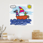 Segeltrip Illustration Segelboot Poster (Küche)