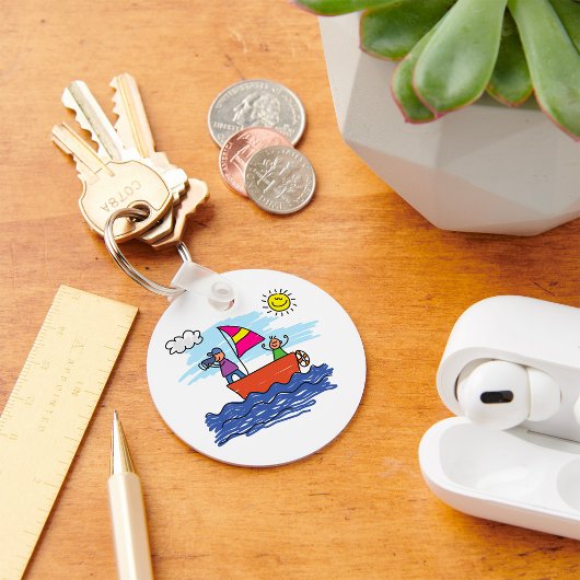 Segeltrip Illustration Segelboot Schlüsselanhänger