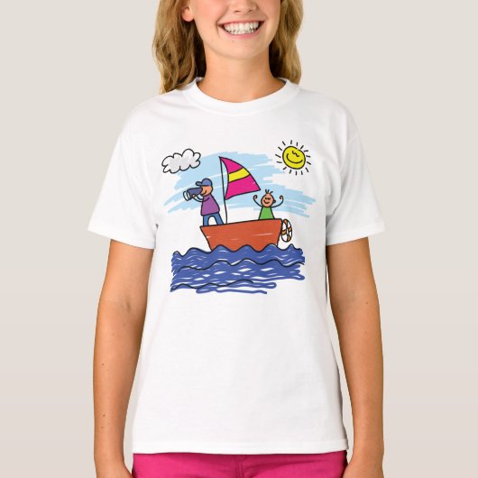 Segeltrip Illustration Segelboot T - Shirt (Vorderseite)