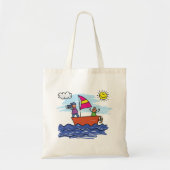 Segeltrip Illustration Segelboot Tote Tag Tragetasche (Vorne)