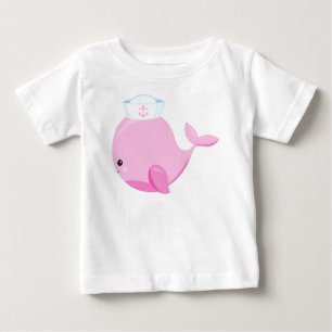 Segelwal, Niedlicher Wal, kleiner Wal, rosa Wal Baby T-shirt
