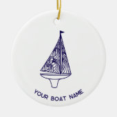 Segelyacht-Boot-Name Keramik Ornament (Vorne)