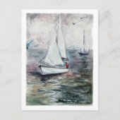 Segelyacht Feiertagspostkarte (Vorderseite)