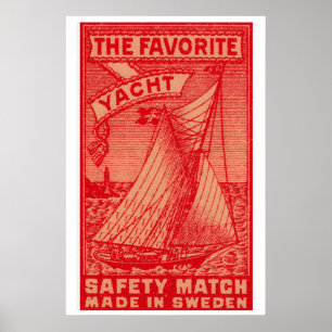 Segelyacht Matchbox Kunstprint, Schwedisches Vinta Poster