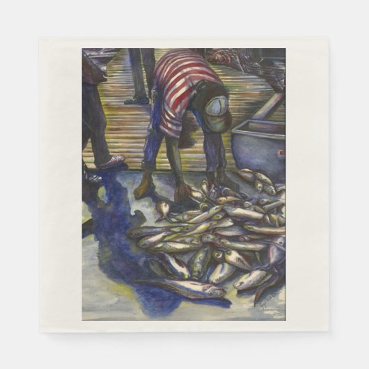 Segen am Samstag, Hafen Insel, Bahamas Serviette (Vorderseite)