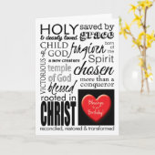 Segen auf Ihrem Geburtstag, christliche Typografie Karte (Gelbe Blume)