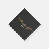 Segen Black Gold & Red Weihnachtsfeier Serviette (Ecke)