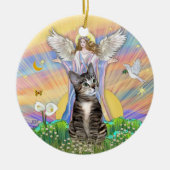 Segen - BrownTabby Cat 2 Keramikornament (Vorne)