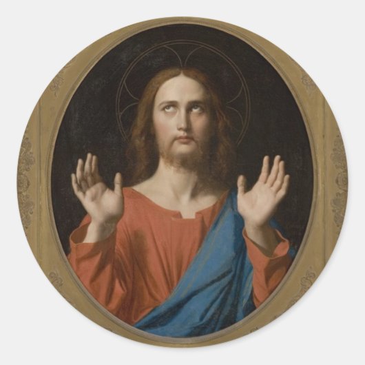 Segen Christus um 1834 Runder Aufkleber (Vorderseite)