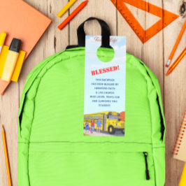 Segen der Backpacks Schule Bus Church Tag Türanhänger