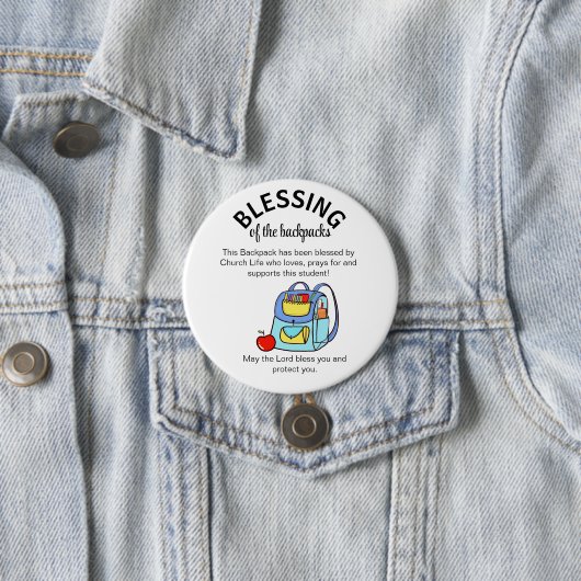 Segen der Rucksäcke Geschenkanhänger Button (Beispiel)