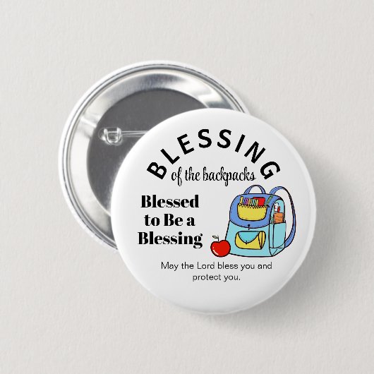 Segen der Rucksäcke Gesegnet, ein Segen zu sein Button (Vorne & Hinten)
