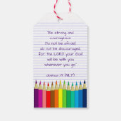 Segen der Rucksäcke Kirche der farbigen Stifte Geschenkanhänger (Rückseite)