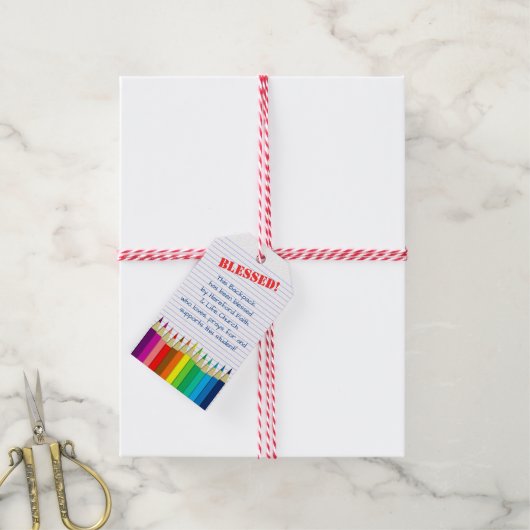 Segen der Rucksäcke Kirche der farbigen Stifte Geschenkanhänger (Mit Garn)