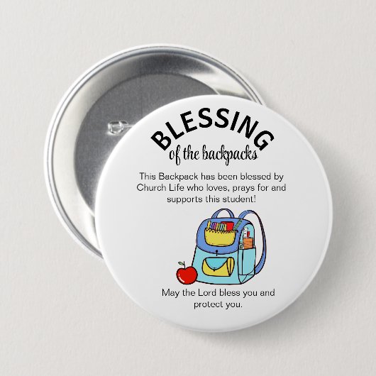 Segen der Rucksäcketanhänger Button (Vorne & Hinten)