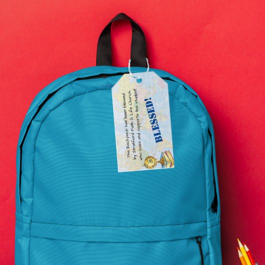 Segen des Backpacks Globe Kirchengebet Tag Geschenkanhänger