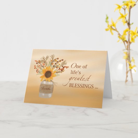 Segen des Erntedanks der Freunde Sonnenblume in Va Karte (Gelbe Blume)