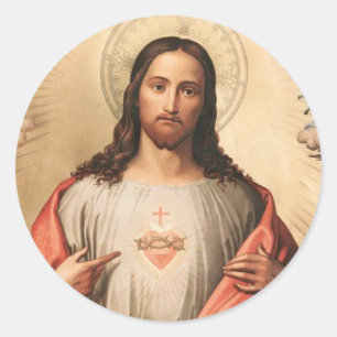 Segen des Heiligen Herzens Jesu Runder Aufkleber