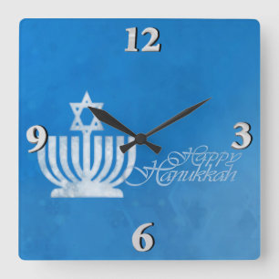 Segen des Menorah Quadratische Wanduhr